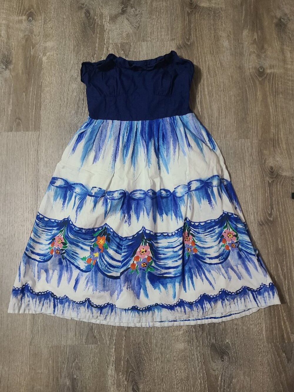 Anthropologie Nathalie Lete Paris First Dance Strapless Watercolor Dress Size 6